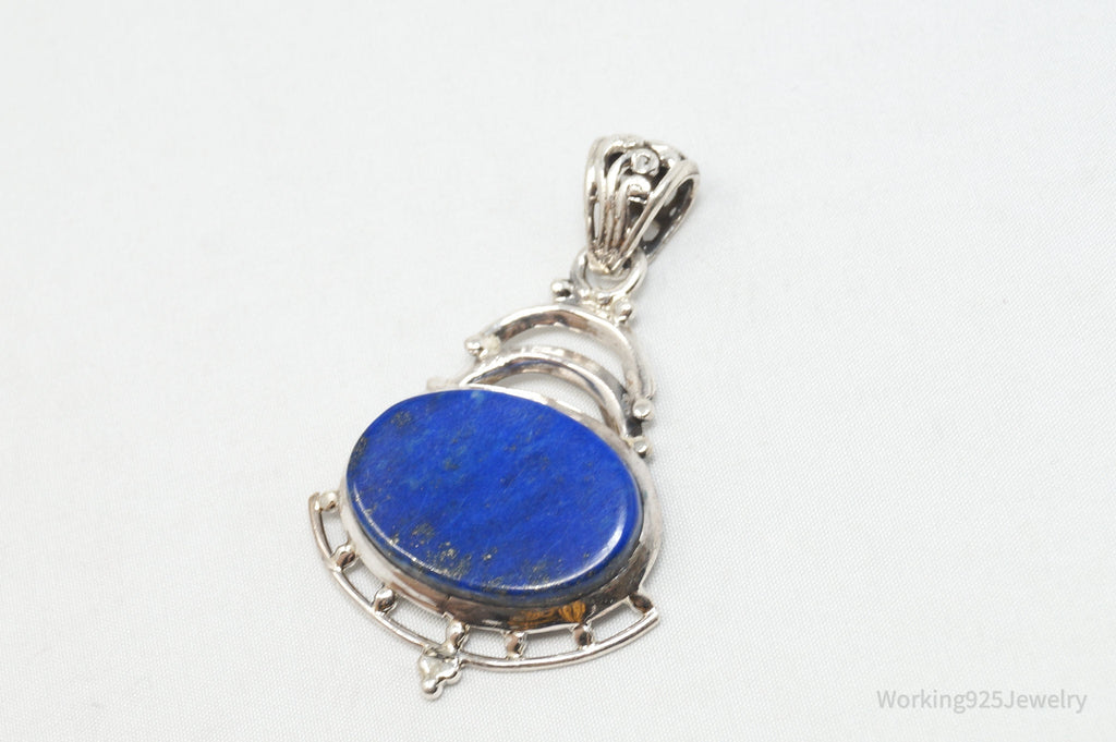 Vintage Art Deco Blue Lapis Lazuli Sterling Silver Necklace Pendant | Jewelry > Necklaces > Pendants | Wiccan Center