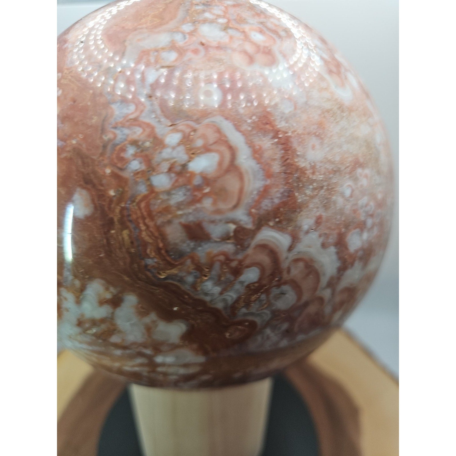 Natural Chocolate Agate Sphere - Grounding Madagascar Gem | 10.42LB | Crystal Spheres & Eggs | Wiccan Center