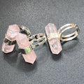 Pink Rose Quartz Crystal Point Adjustable Ring (Silver Plated) Costume Jewelry Supply | Jewelry > Bracelets > Cuff Bracelets | Wiccan Center