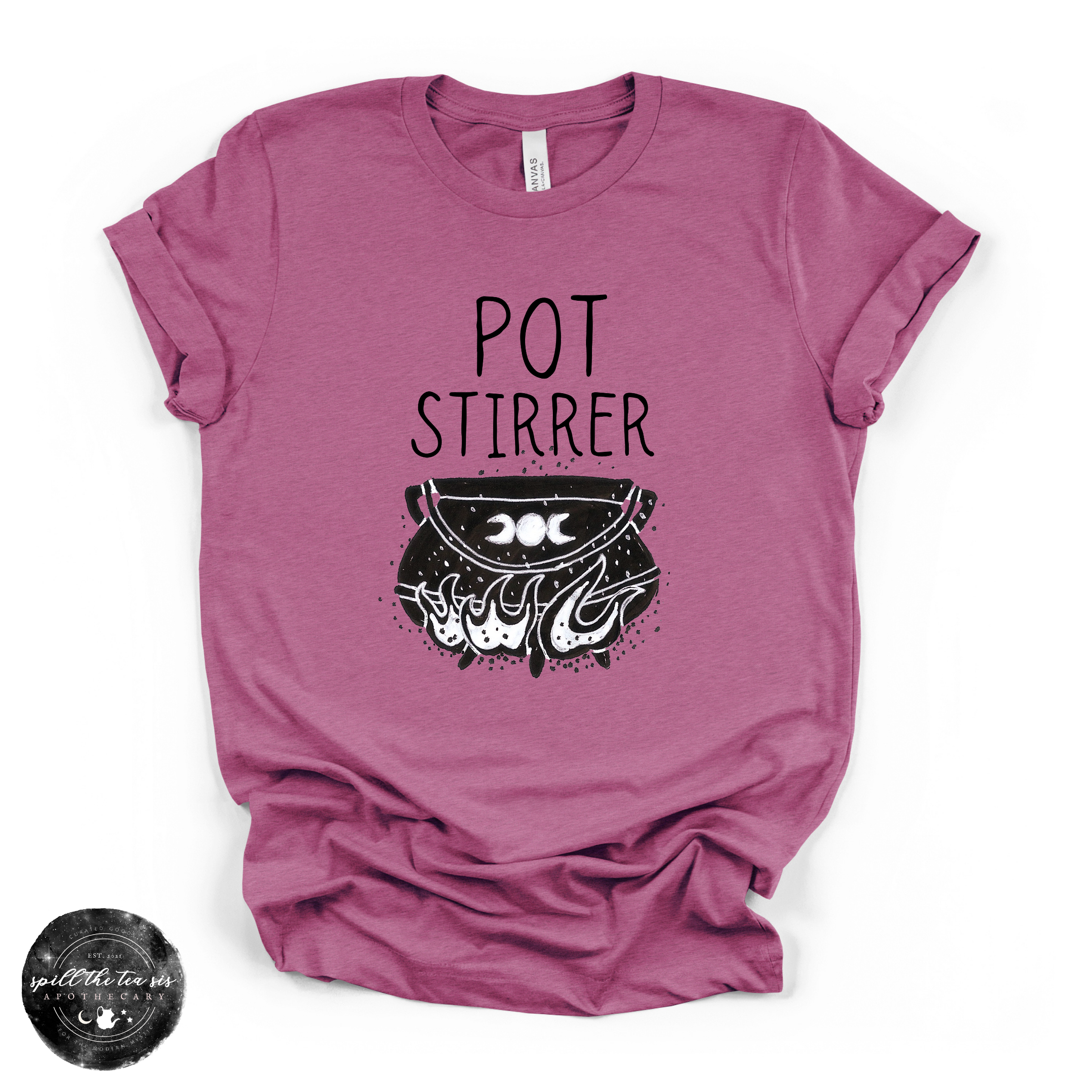 Pot Stirrer Tee (BLACK DESIGN) | Funny Witchy Graphic T-Shirt | | Wiccan Center