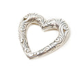 Vintage Open Heart Art Deco Swirl Sterling Silver Brooch Pin | Jewelry > Necklaces > Pendants | Wiccan Center