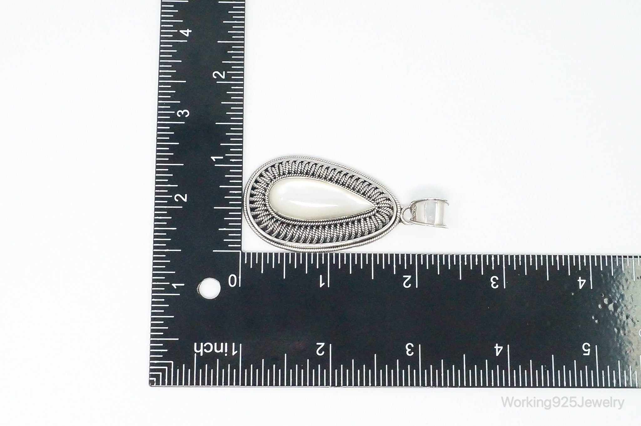 Designer BA Suarti Large Mother Of Pearl Sterling Silver Necklace Pendant | Jewelry > Necklaces > Pendants | Wiccan Center