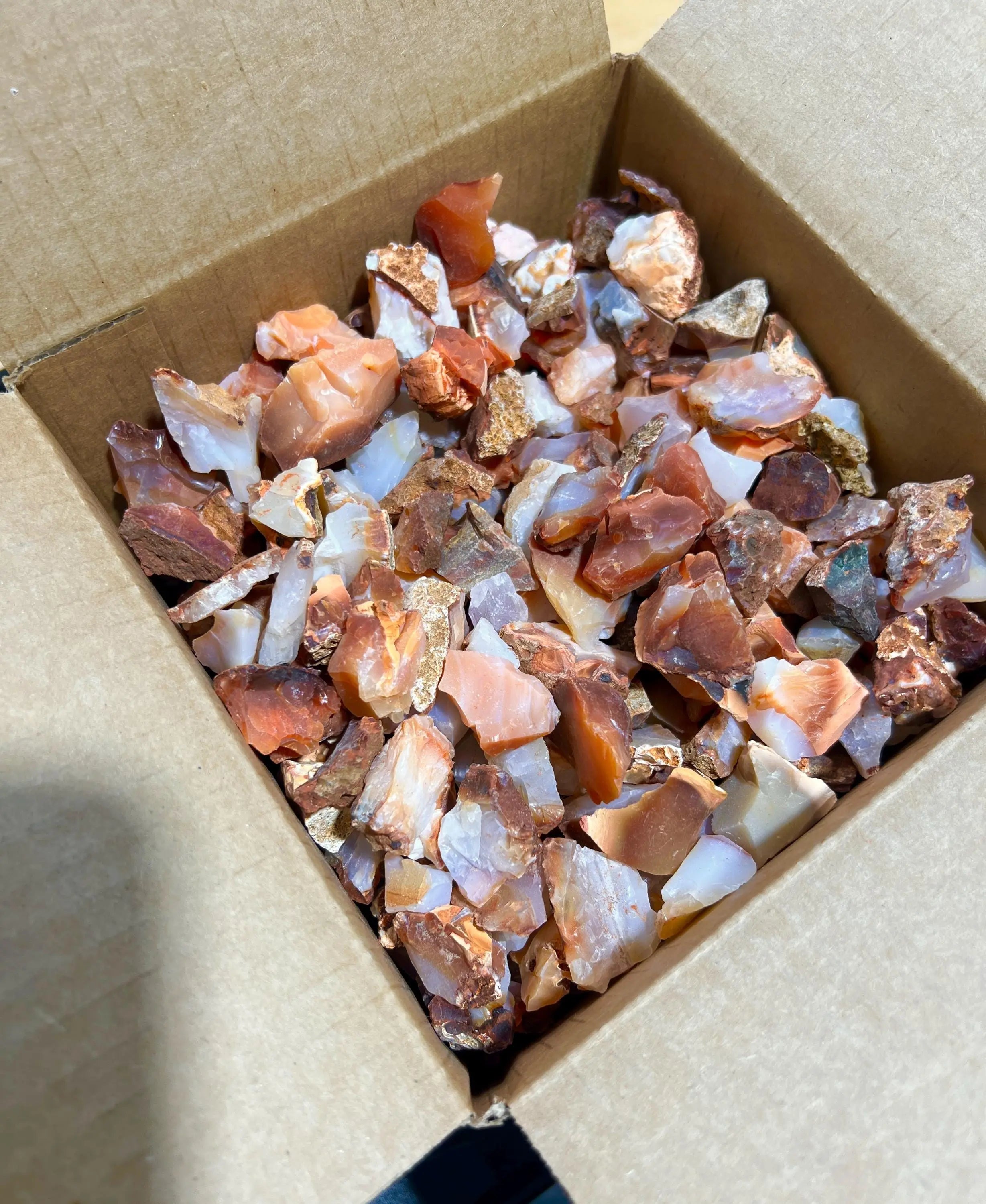 Red White Mixed Carnelian Agate Crystal Rough Raw Stones (By The Piece or Pound) | Home & Living > Home Decor > Home Accents > Rocks & Geodes | Wiccan Center
