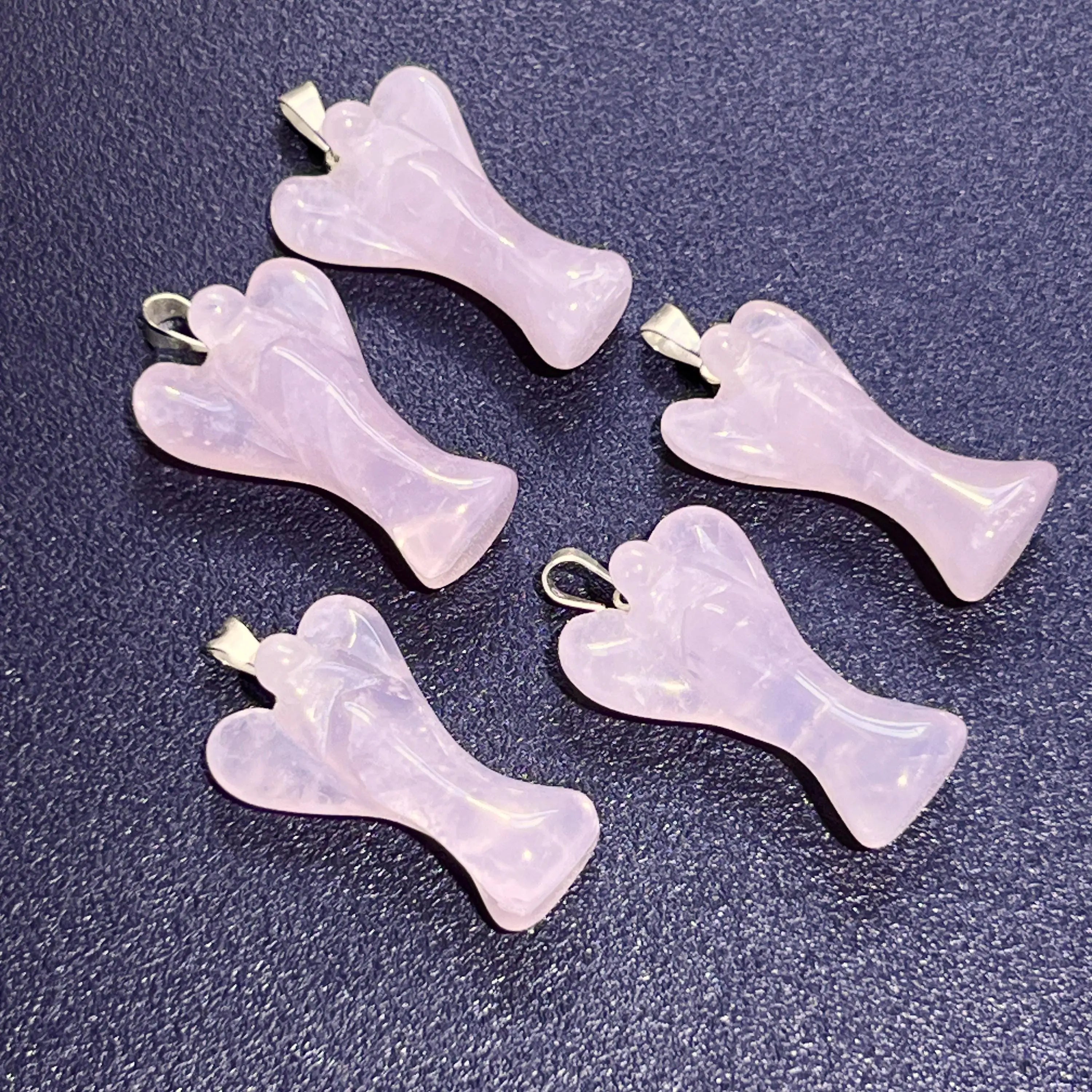 Pink Angel Rose Quartz Crystal Pendant (Silver Bail) | Jewelry > Necklaces > Crystal Necklaces | Wiccan Center