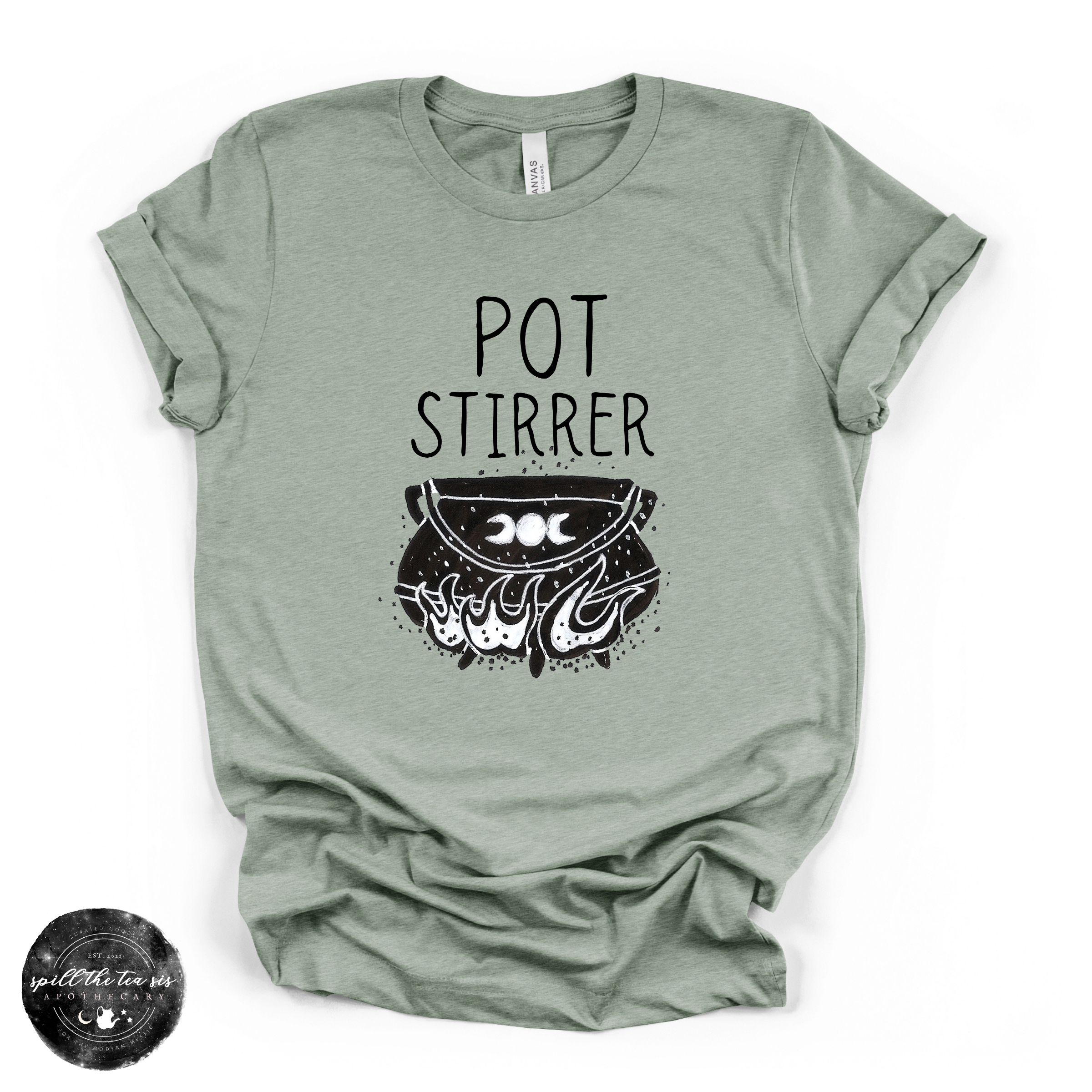 Pot Stirrer Tee (BLACK DESIGN) | Funny Witchy Graphic T-Shirt | | Wiccan Center