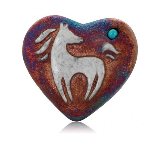 Mini Raku Heart - Horse | Hearts | Wiccan Center
