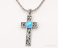 Vintage Blue Opal Sterling Silver Cross Necklace | Jewelry > Necklaces > Pendants | Wiccan Center