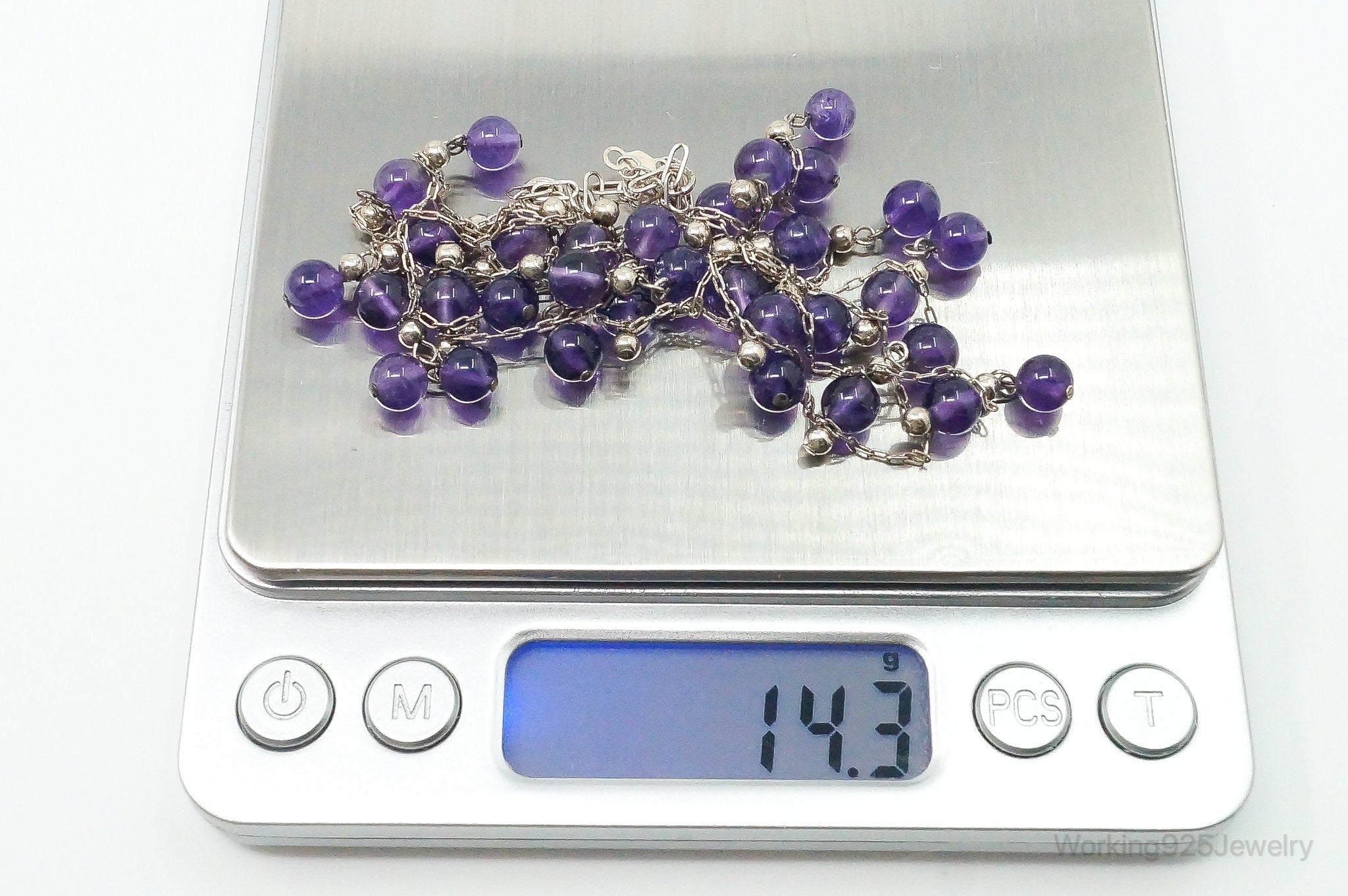 Vintage Double Strand Amethyst Sterling Silver Necklace | Jewelry > Necklaces > Pendants | Wiccan Center