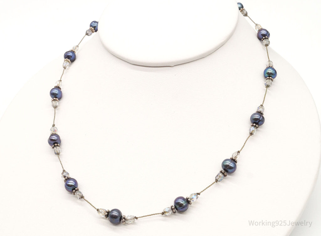 Vintage Tahitian Pearl & Glass Bead Sterling Silver String Necklace | Jewelry > Necklaces > Pendants | Wiccan Center