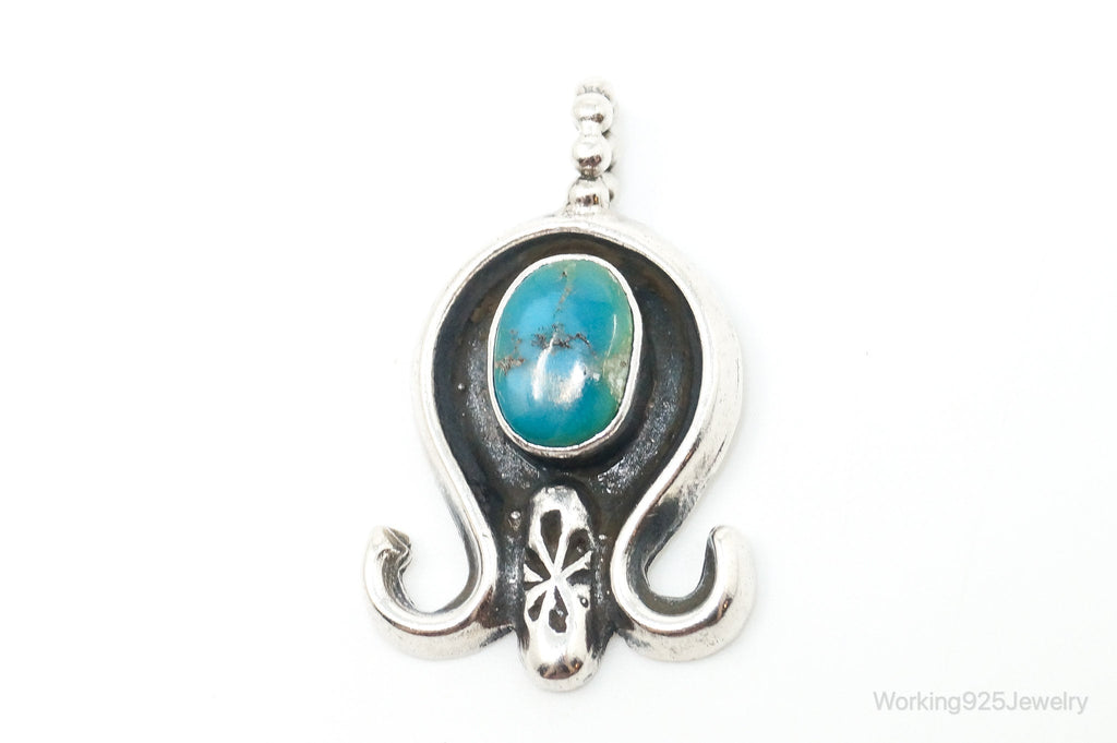 Vintage Native American Unsigned Turquoise Sterling Silver Pendant | Jewelry > Necklaces > Pendants | Wiccan Center