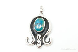 Vintage Native American Unsigned Turquoise Sterling Silver Pendant | Jewelry > Necklaces > Pendants | Wiccan Center