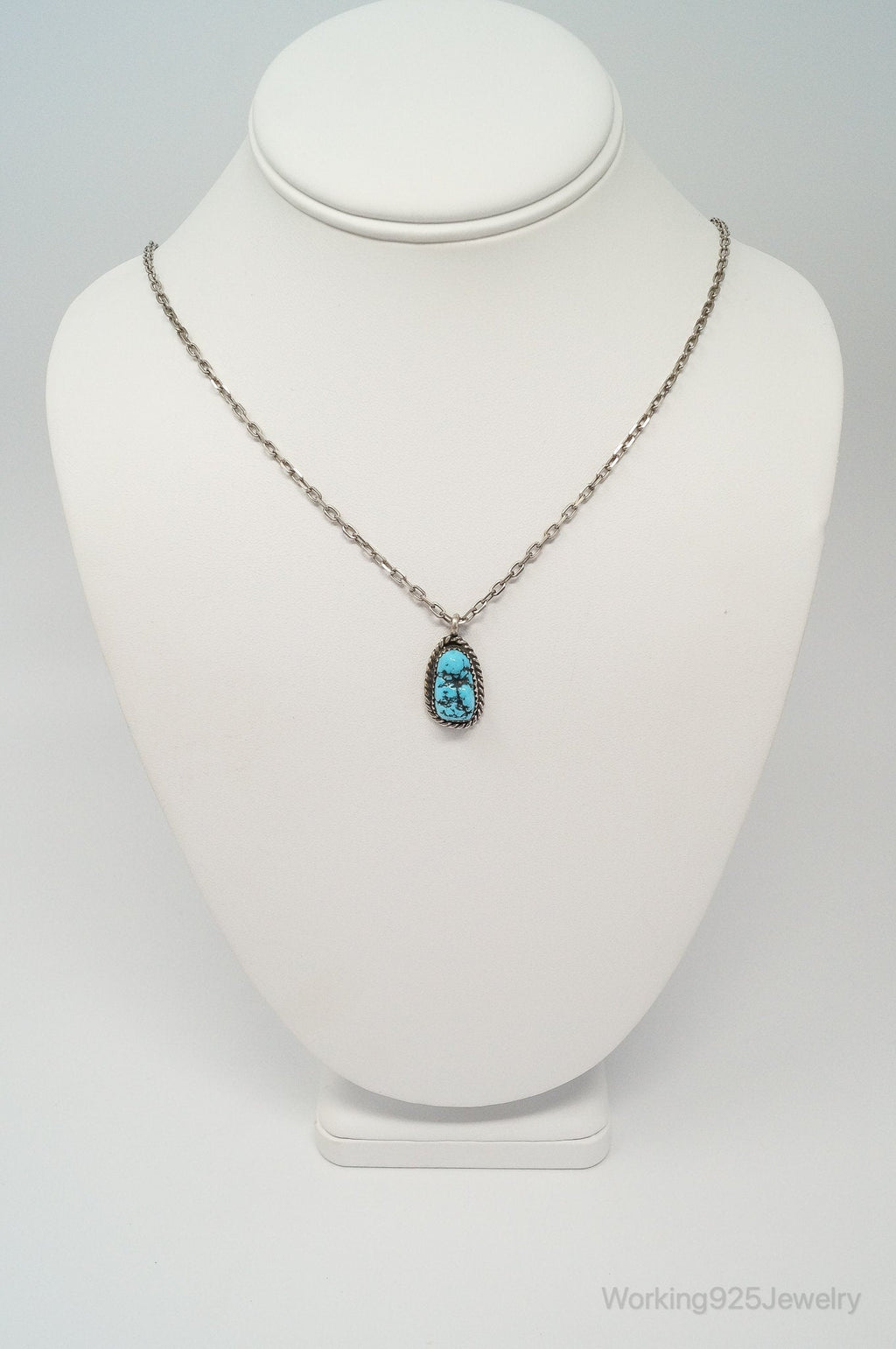 VTG Handmade Native American George Lee Turquoise Sterling Silver Necklace | Jewelry > Necklaces > Pendants | Wiccan Center