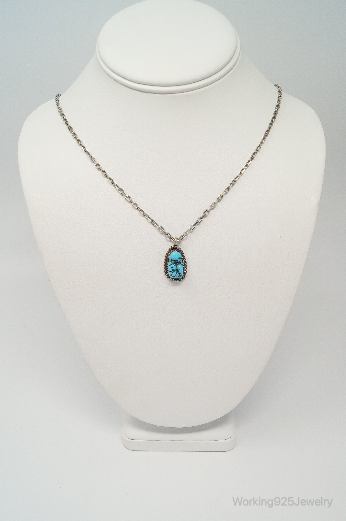VTG Handmade Native American George Lee Turquoise Sterling Silver Necklace | Jewelry > Necklaces > Pendants | Wiccan Center