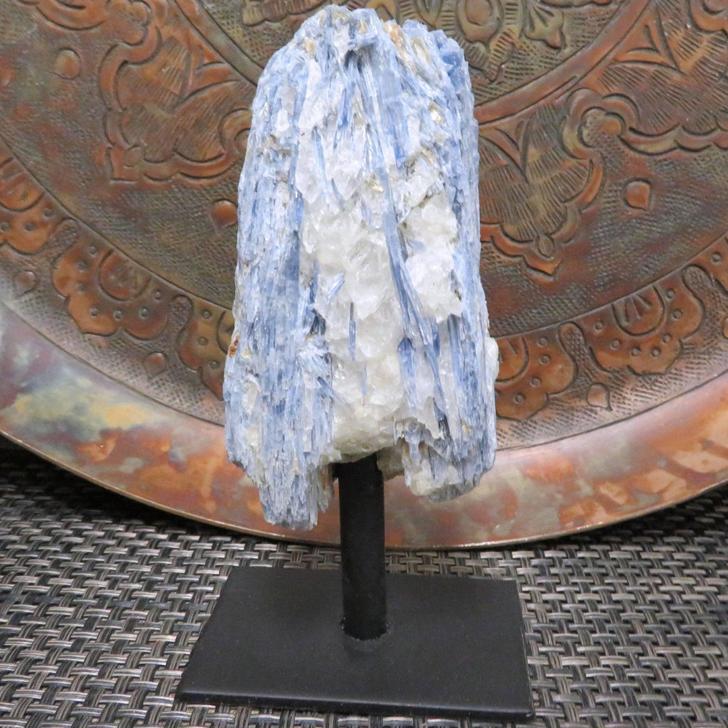 Blue Kyanite Cluster on Metal Stand