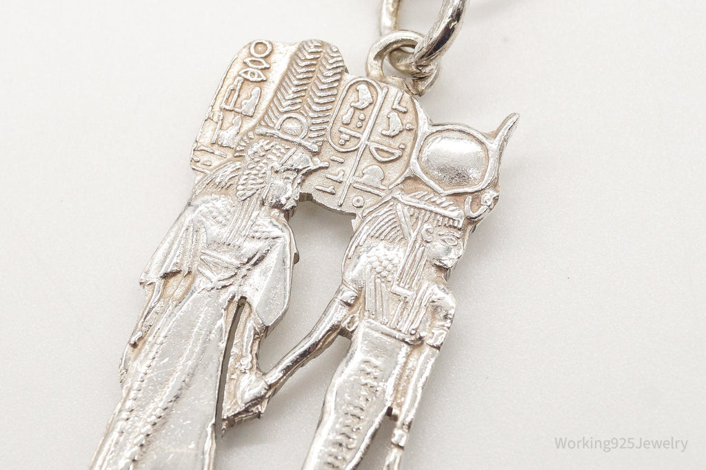 Vintage Large Egyptian Revival Sterling Silver Necklace | Jewelry > Necklaces > Pendants | Wiccan Center
