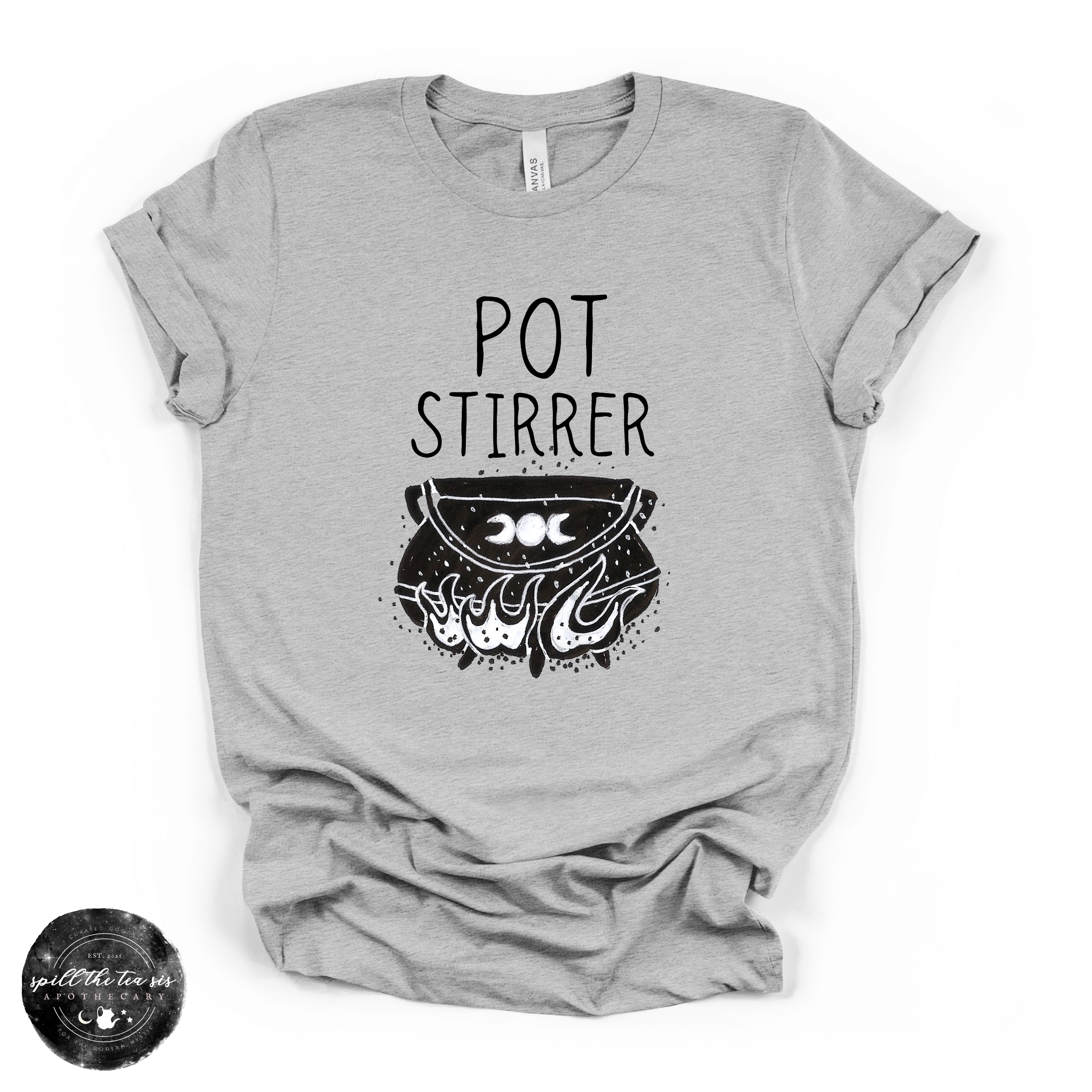 Pot Stirrer Tee (BLACK DESIGN) | Funny Witchy Graphic T-Shirt | | Wiccan Center