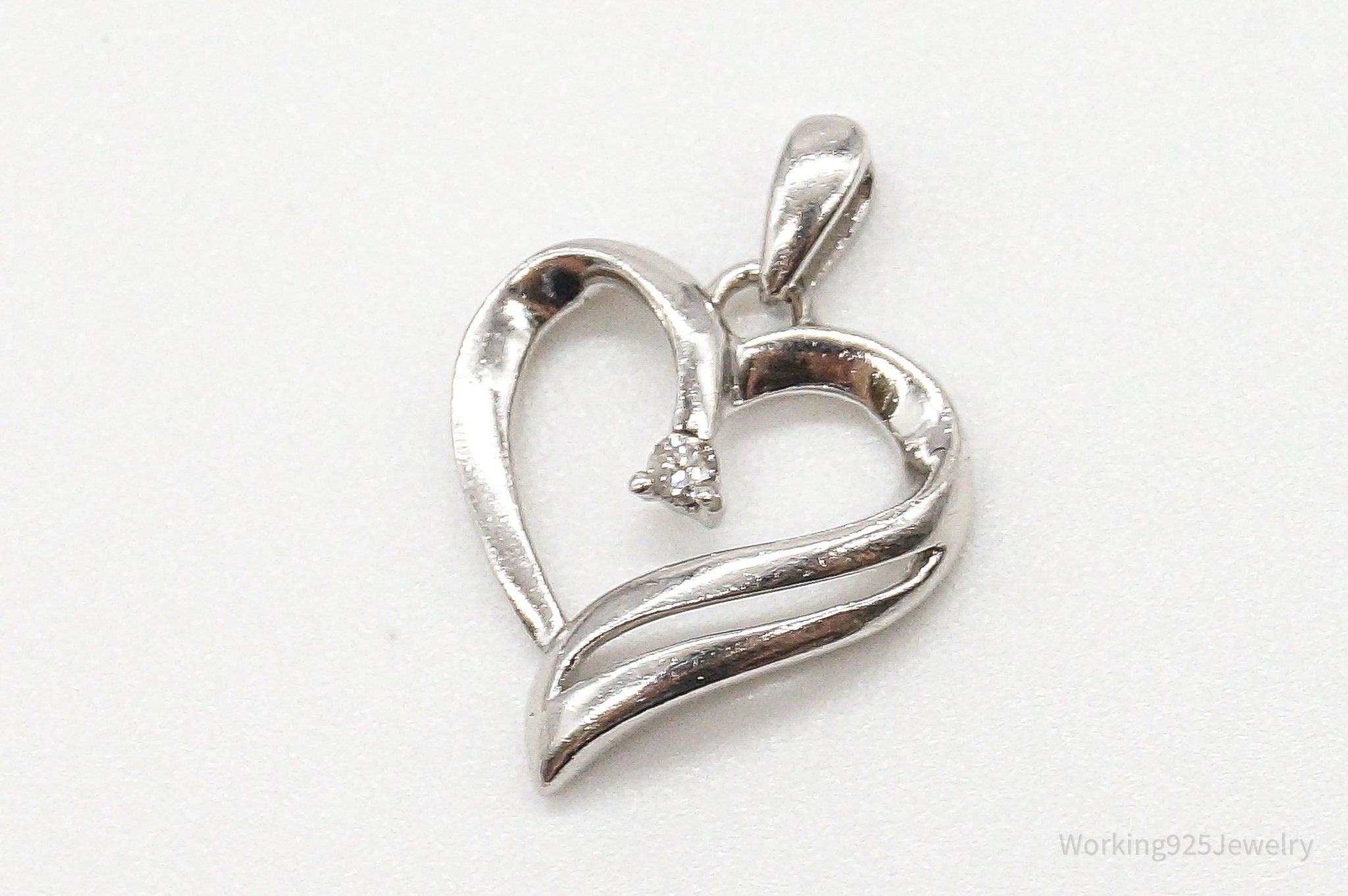 Vintage Diamond Heart Sterling Silver Pendant | Jewelry > Necklaces > Pendants | Wiccan Center