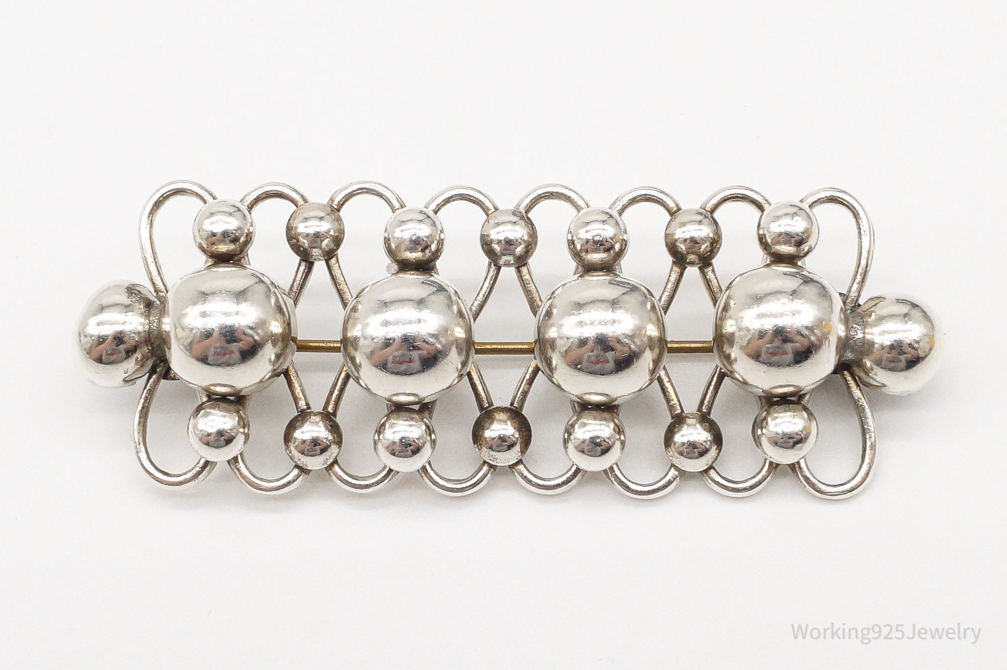 Large Vintage Mid Century Modernist Sterling Silver Pin Brooch | Jewelry > Brooches, Pins & Clips | Wiccan Center