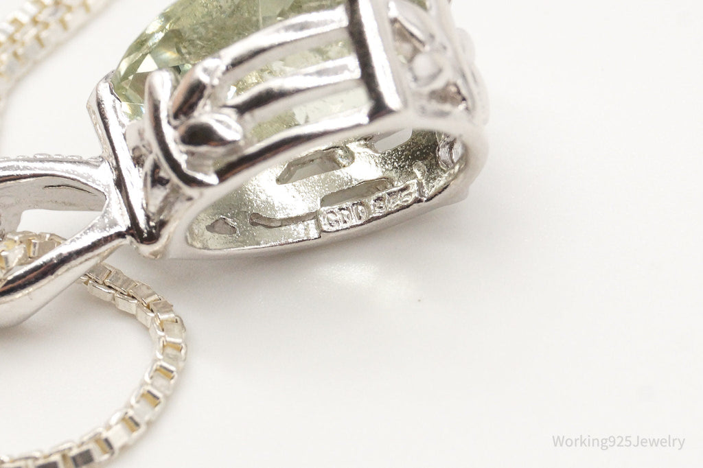 Vintage Prasiolite Dragonflies Sterling Silver Necklace | Jewelry > Necklaces > Pendants | Wiccan Center