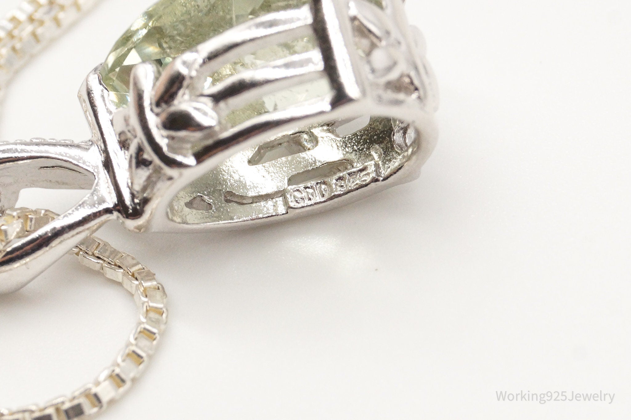 Vintage Prasiolite Dragonflies Sterling Silver Necklace | Jewelry > Necklaces > Pendants | Wiccan Center