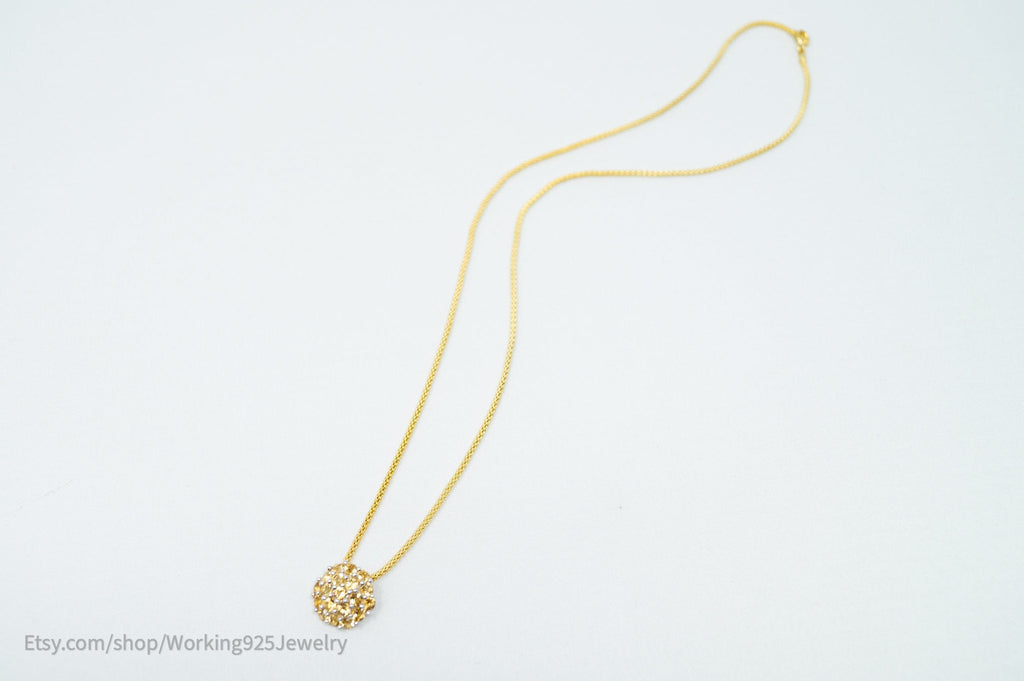Vintage Art Deco Citrine Accented Gold Vermeil Sterling Silver Necklace | Jewelry > Necklaces > Pendants | Wiccan Center