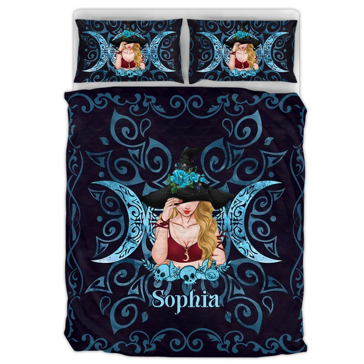 Personalized Witch Quilt Bed Sets - Halloween Gift Idea For Witch | Quilt Bed Sets | Wiccan Center