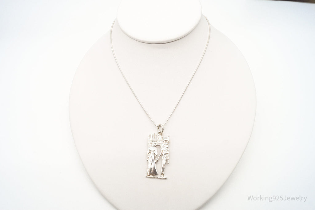 Vintage Large Egyptian Revival Sterling Silver Necklace | Jewelry > Necklaces > Pendants | Wiccan Center