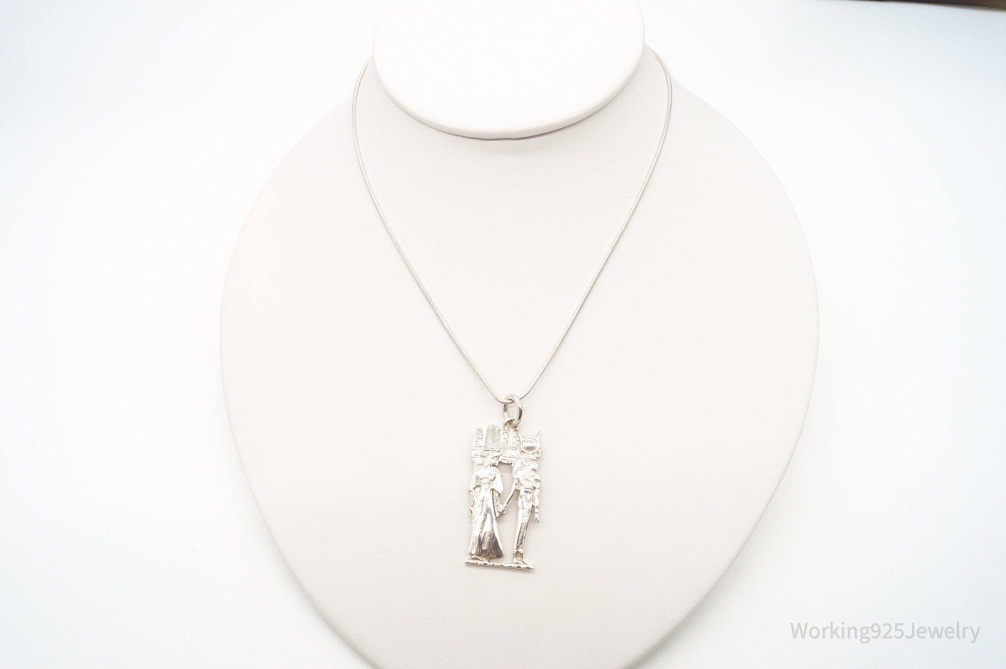 Vintage Large Egyptian Revival Sterling Silver Necklace | Jewelry > Necklaces > Pendants | Wiccan Center