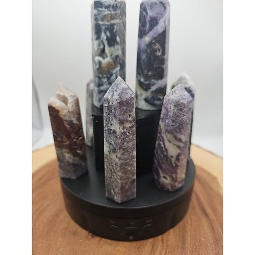 2Pcs Natural Rainbow Fluorite Quartz Crystal Point Tower Polished 4in Tall Avg | Crystal Points & Towers | Wiccan Center