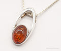 Vintage Amber Modernist Sterling Silver Chain Necklace | Jewelry > Necklaces > Pendants | Wiccan Center