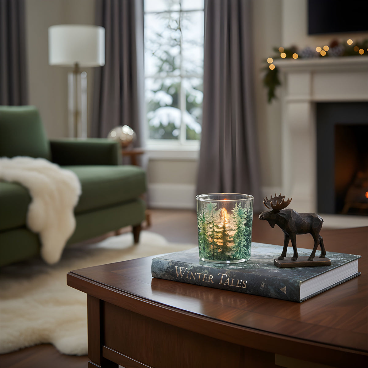 Pine Tree Glass Votive 3 Inch Holder | Candles & Holders | Wiccan Center