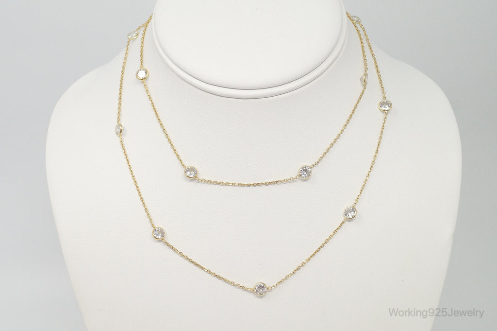 Vintage Gold Vermeil Cubic Zirconia Sterling Silver Necklace | Jewelry > Necklaces > Pendants | Wiccan Center