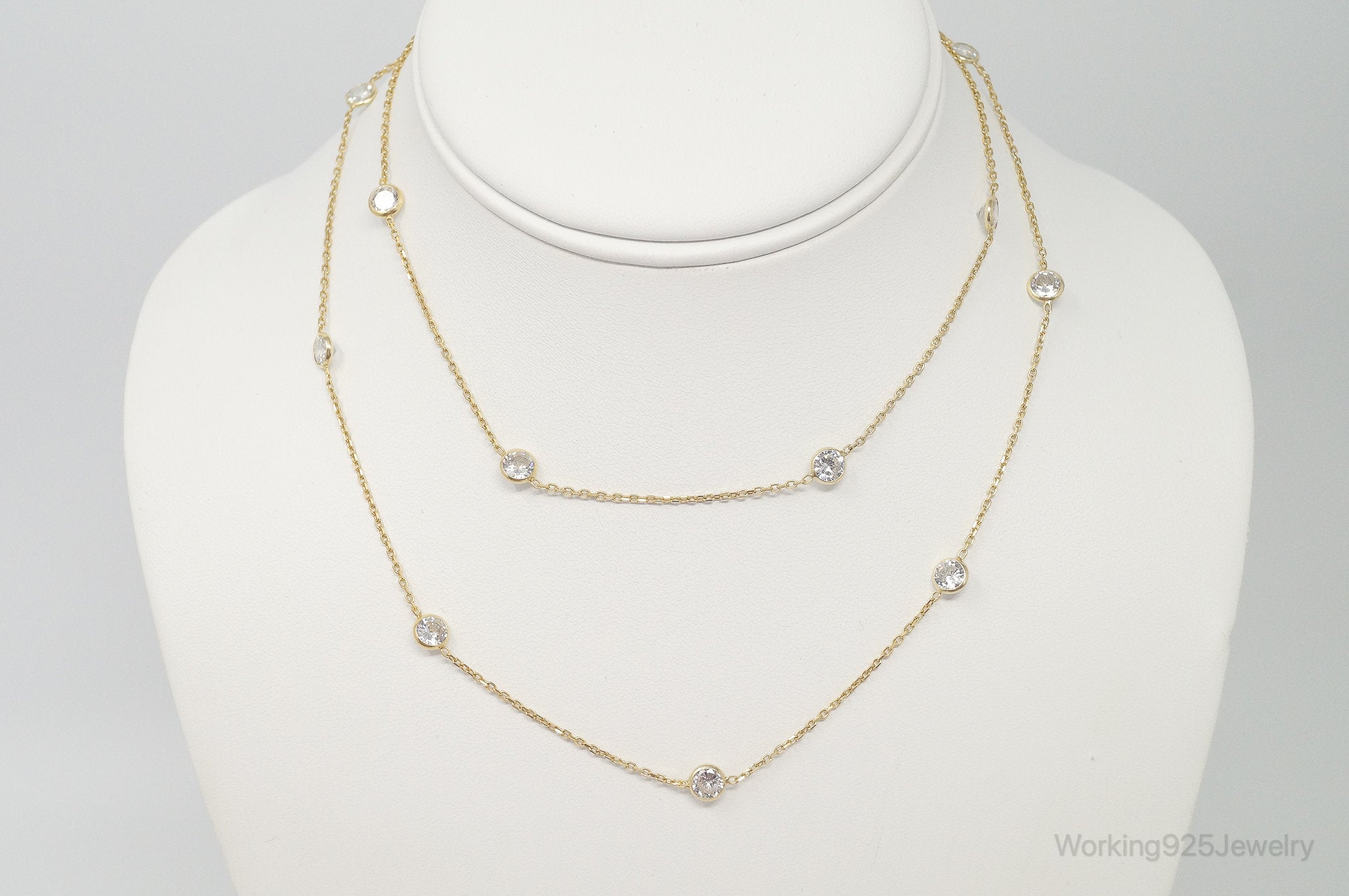 Vintage Gold Vermeil Cubic Zirconia Sterling Silver Necklace | Jewelry > Necklaces > Pendants | Wiccan Center