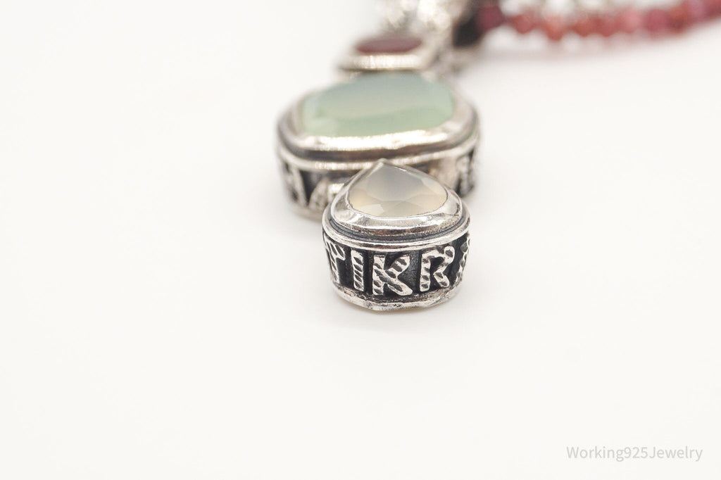 Vintage Multi Gemstone Bead Sterling Silver Necklace | Jewelry > Necklaces > Pendants | Wiccan Center