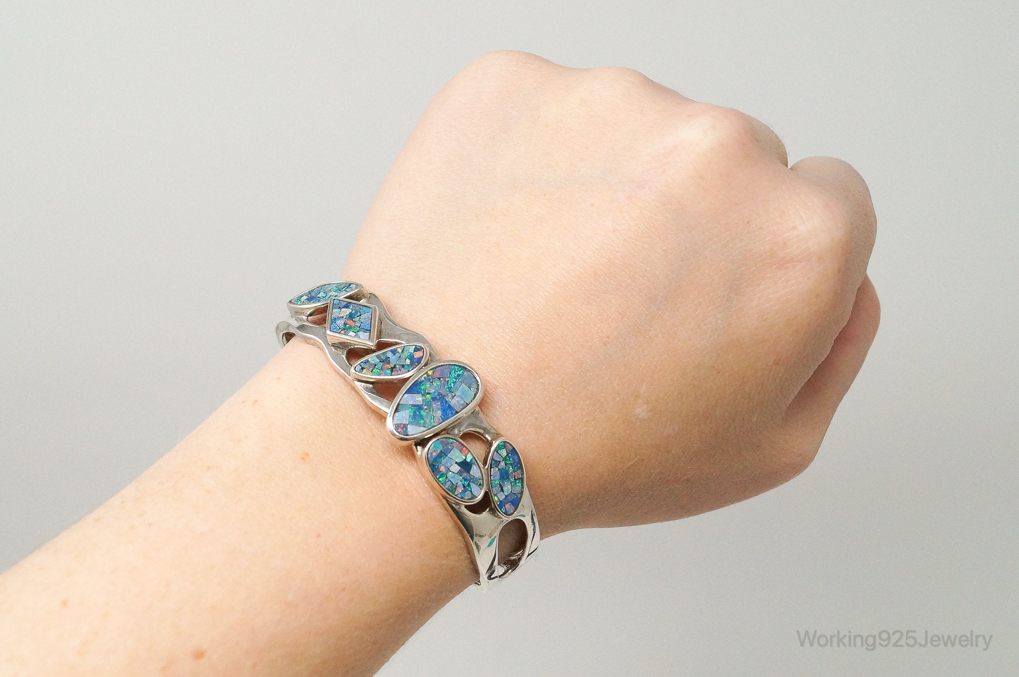 Designer Whitney Kelly WK Blue Fire Opal Sterling Silver Bracelet | Jewelry > Bracelets | Wiccan Center