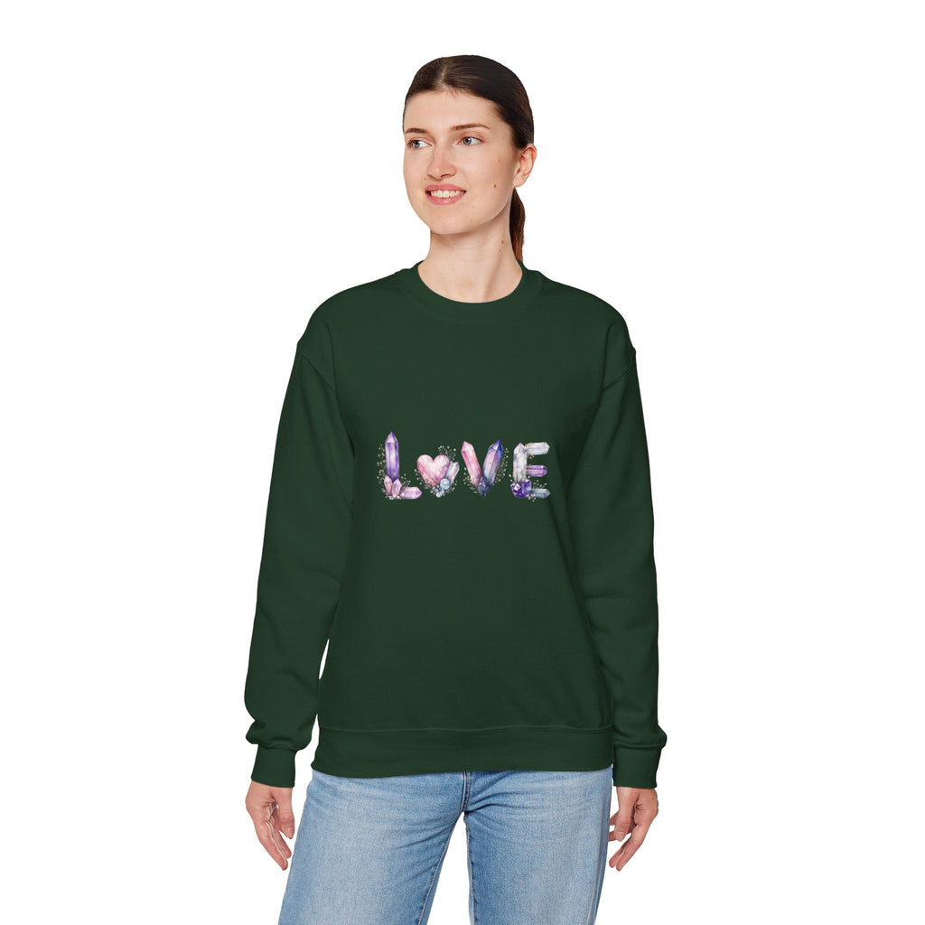 LOVE Crystal Letter Design | Sweatshirt | Wiccan Center