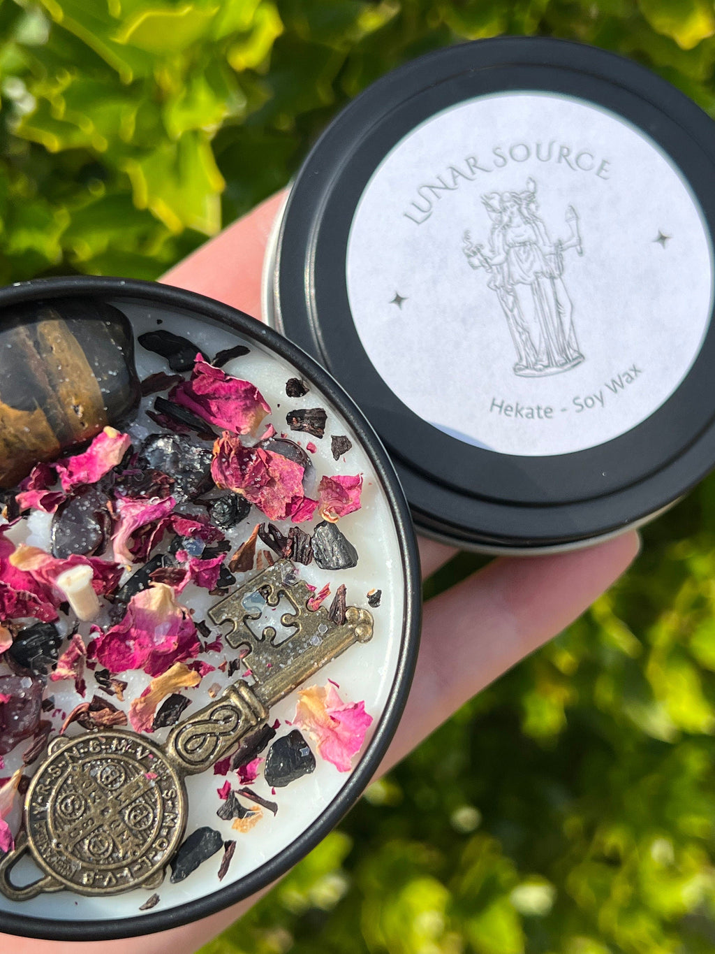 Hekate Dark Moon Goddess Candle | Hecate Witchcraft Pagan Queen Crossroad Keys Witches Witchcraft Herbal Intention Spell Ritual Altar Gift | | Wiccan Center