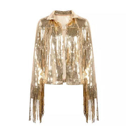 Bar Dance Performance Clothing Fashionable Sequins Coat | null | Wiccan Center