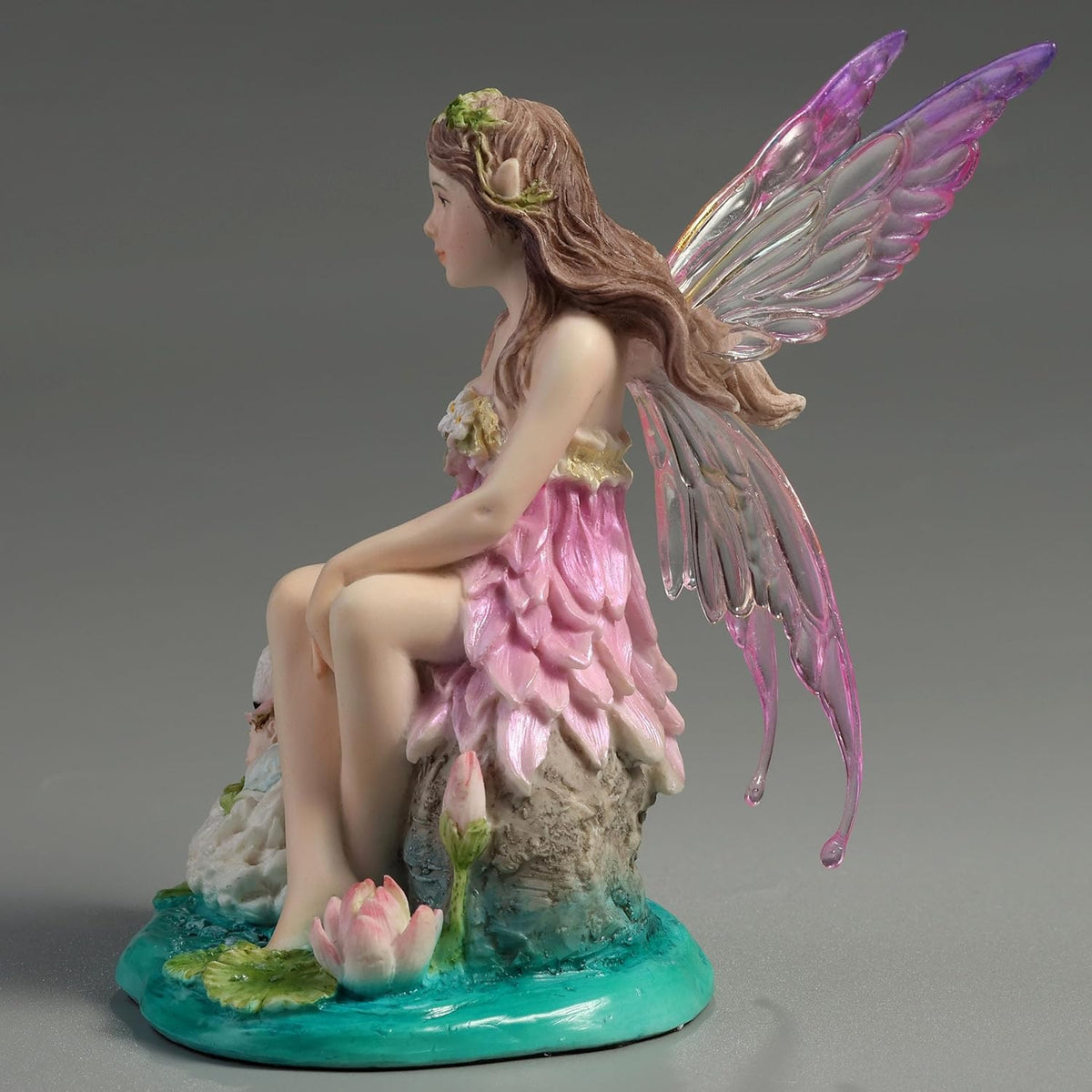 Lotus Fairy with Baby & Swan Figurine