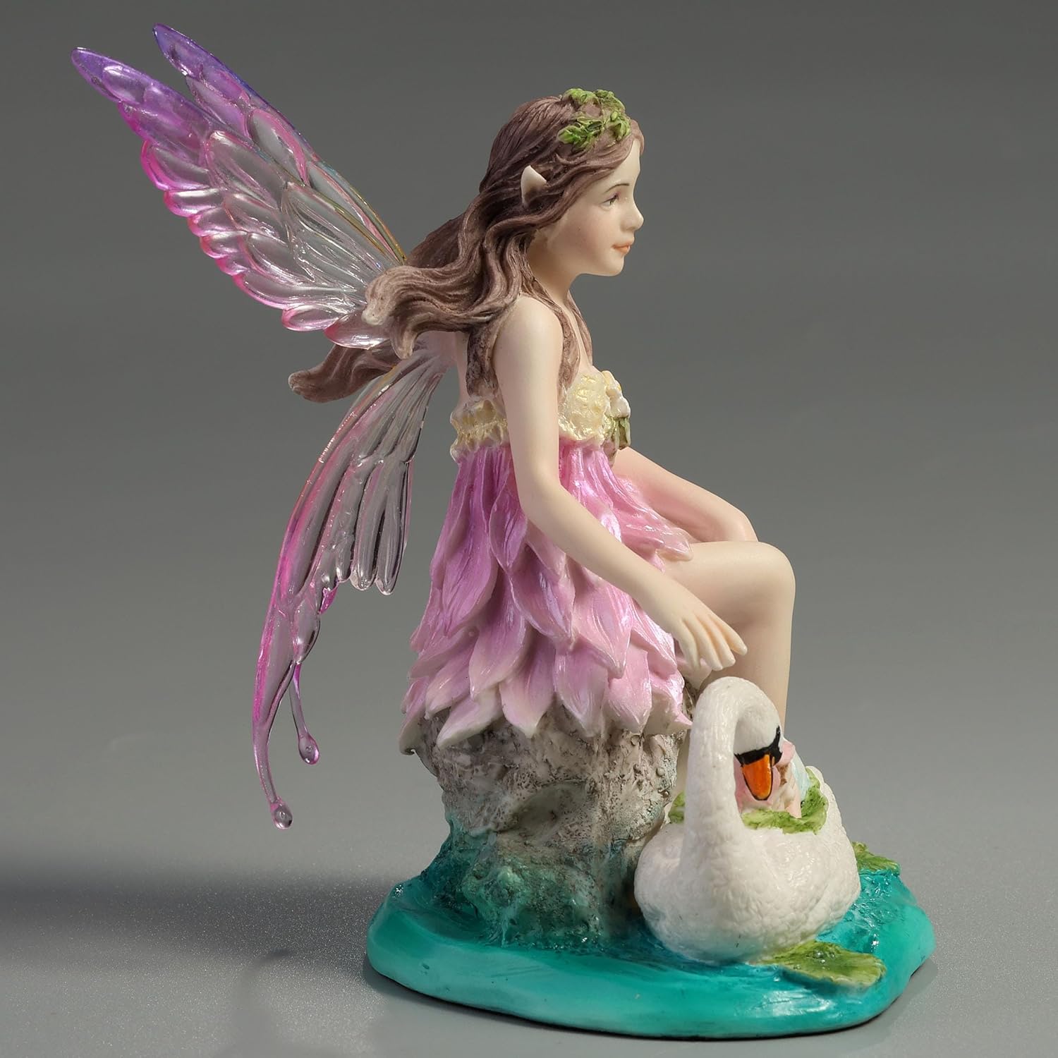 Lotus Fairy with Baby & Swan Figurine