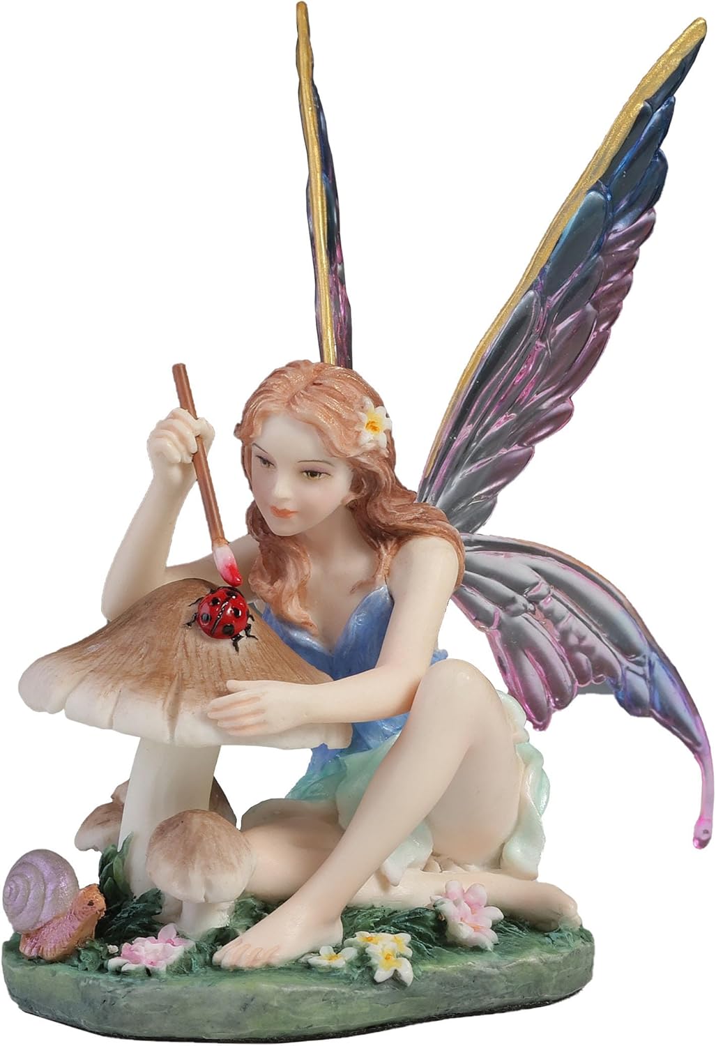 Chromatic Fairy Painting a Lady Bug Figurine