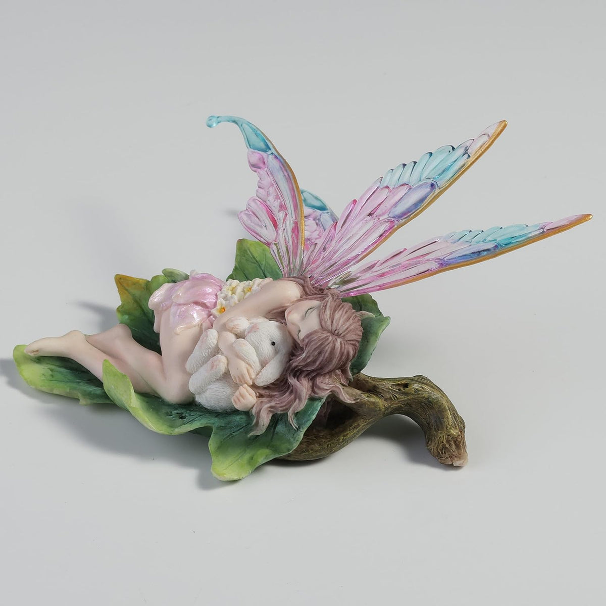 Stellate Fairy Cuddling a Bunny Figurine | Fairy Figurines | Wiccan Center