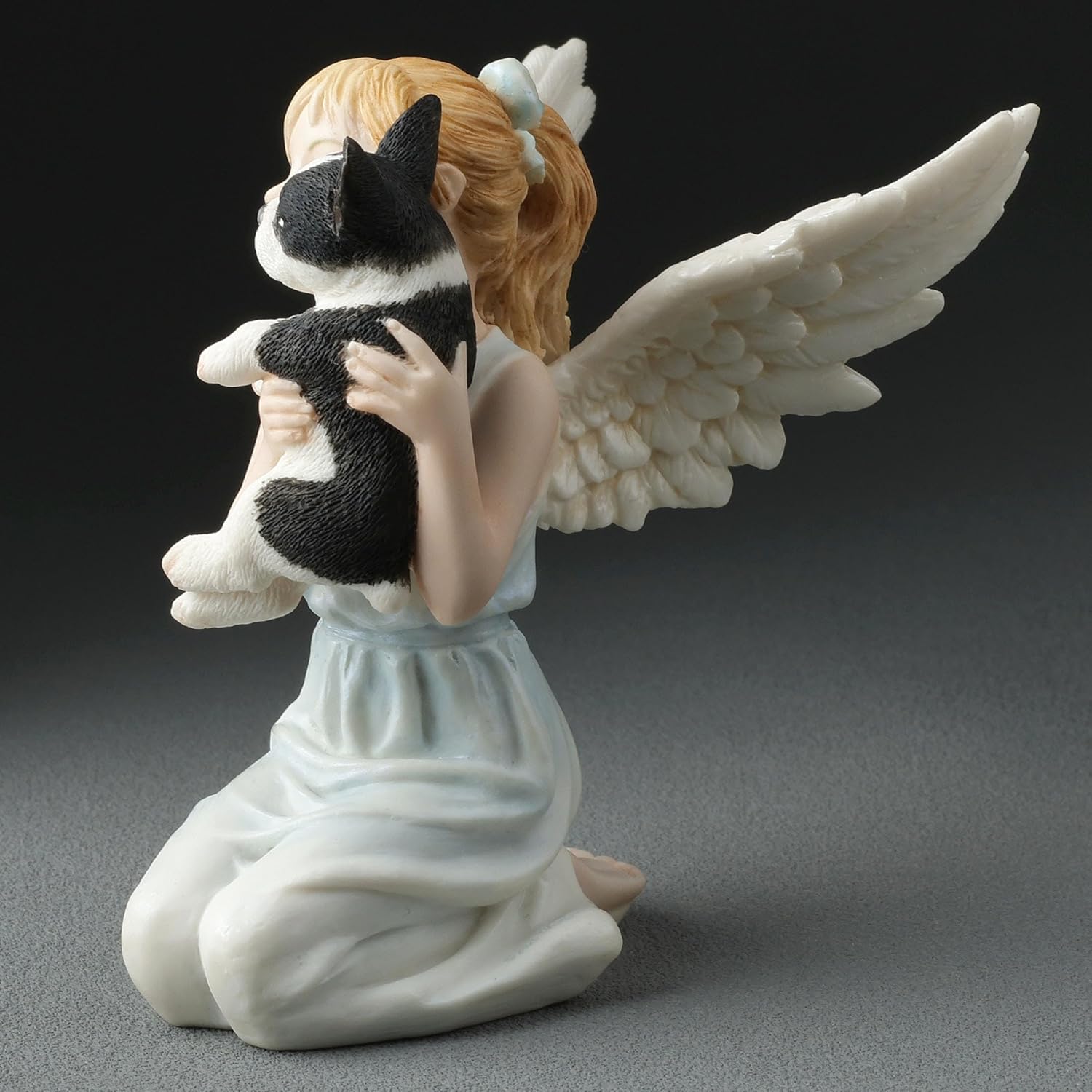 French Bulldog & Little Girl Angel Figurine