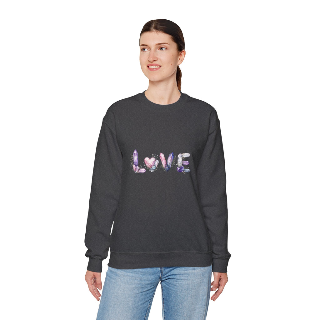 LOVE Crystal Letter Design | Sweatshirt | Wiccan Center
