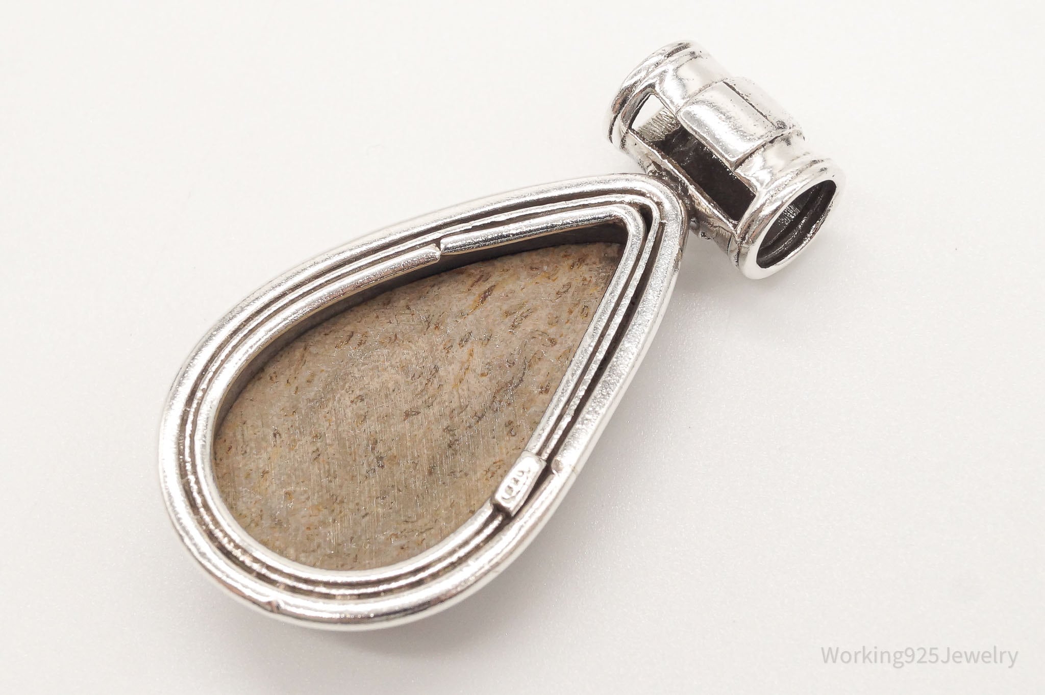 Vintage Large Fossil Sterling Silver Necklace Pendant | Jewelry > Necklaces > Pendants | Wiccan Center