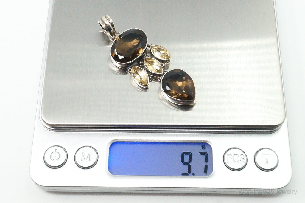 Vintage Large Smoky Topaz Citrine Sterling Silver Pendant | Jewelry > Necklaces > Pendants | Wiccan Center