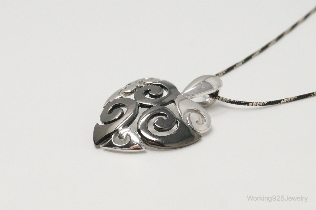 Vintage Designer Swirl Heart Sterling Silver Necklace | Jewelry > Necklaces > Pendants | Wiccan Center