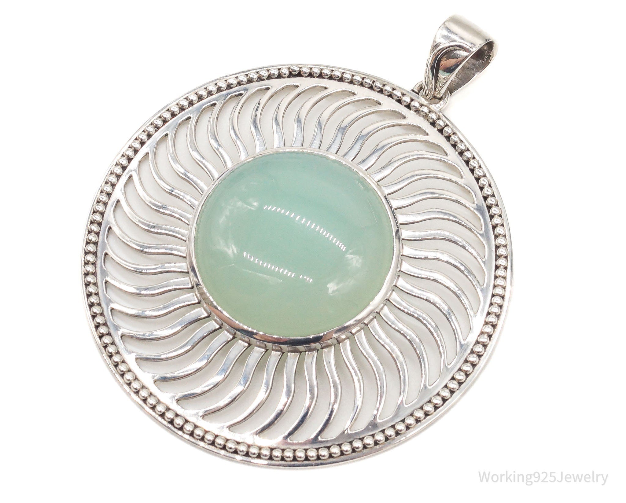 Large India Designer Doug Paulus Chalcedony Sterling Silver Pendant | Jewelry > Necklaces > Pendants | Wiccan Center