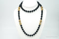 Vintage Long Black Onyx Cloisonne Beads Necklace | Jewelry > Necklaces > Pendants | Wiccan Center