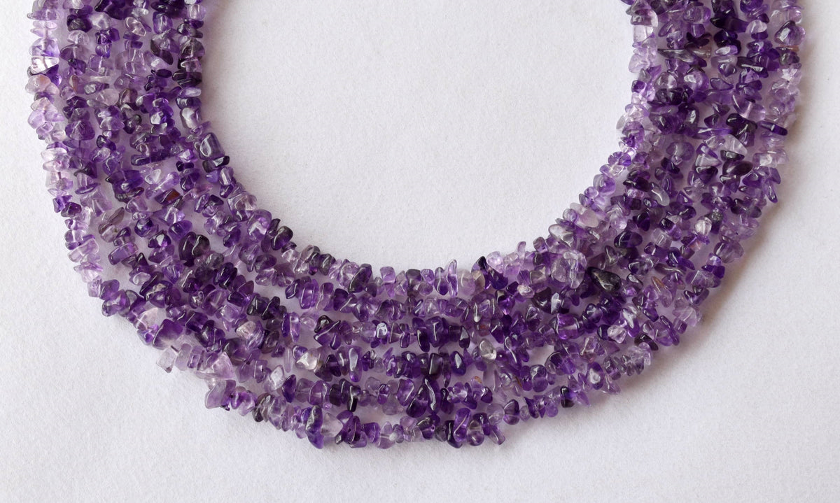 Uncut Raw Amethyst Crystal Chip Beads for Necklace (Insight and Inspiration) | | Wiccan Center